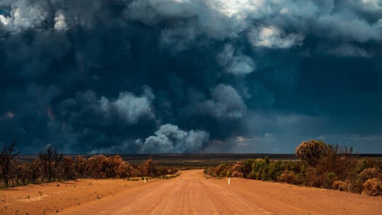 Bushfire smoke in a remote area of Forrestania, Mount Holland.