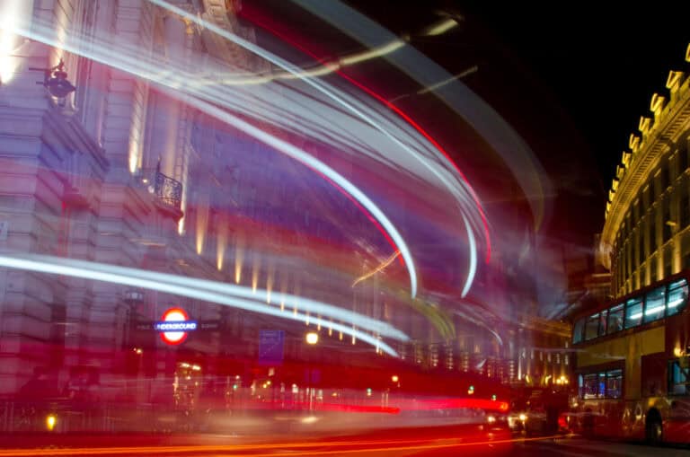 Piccadilly Circus by night.