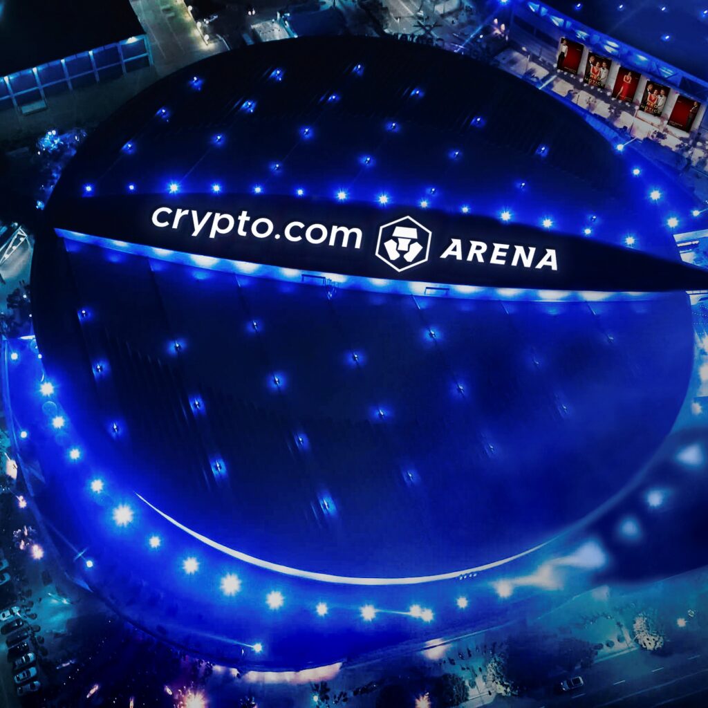 Aerial view of Crypto.com Arena.