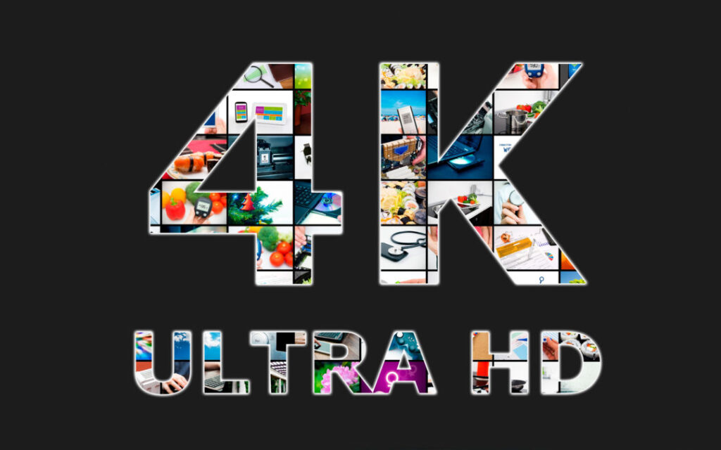 Digital render of words 4K Ultra HD.