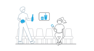 In seat ordering line drawing