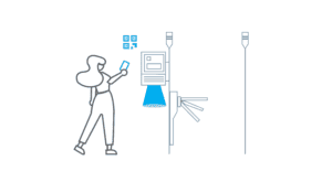 Arriving at an event or stadium using a digital ticket line drawing